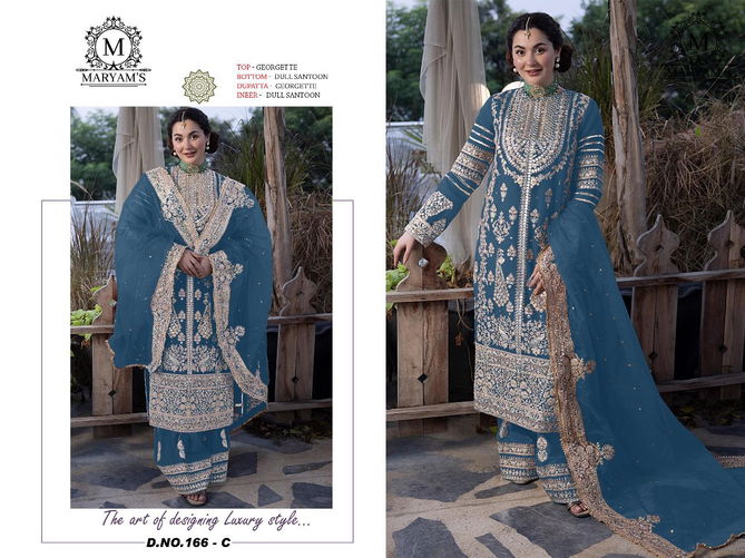 Maryams 166 Embroidered Georgette Salwar Kameez Wholesale Clothing Suppliers In India
